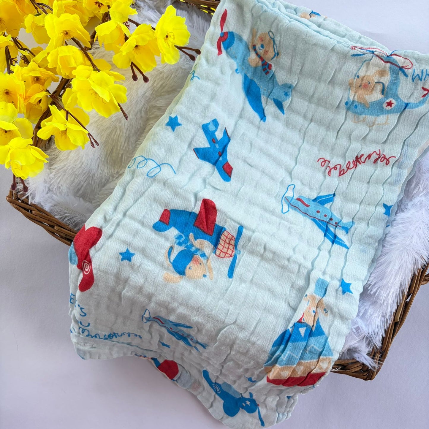 Muslin Crinkled  6 Layer Bath Towel MN01
