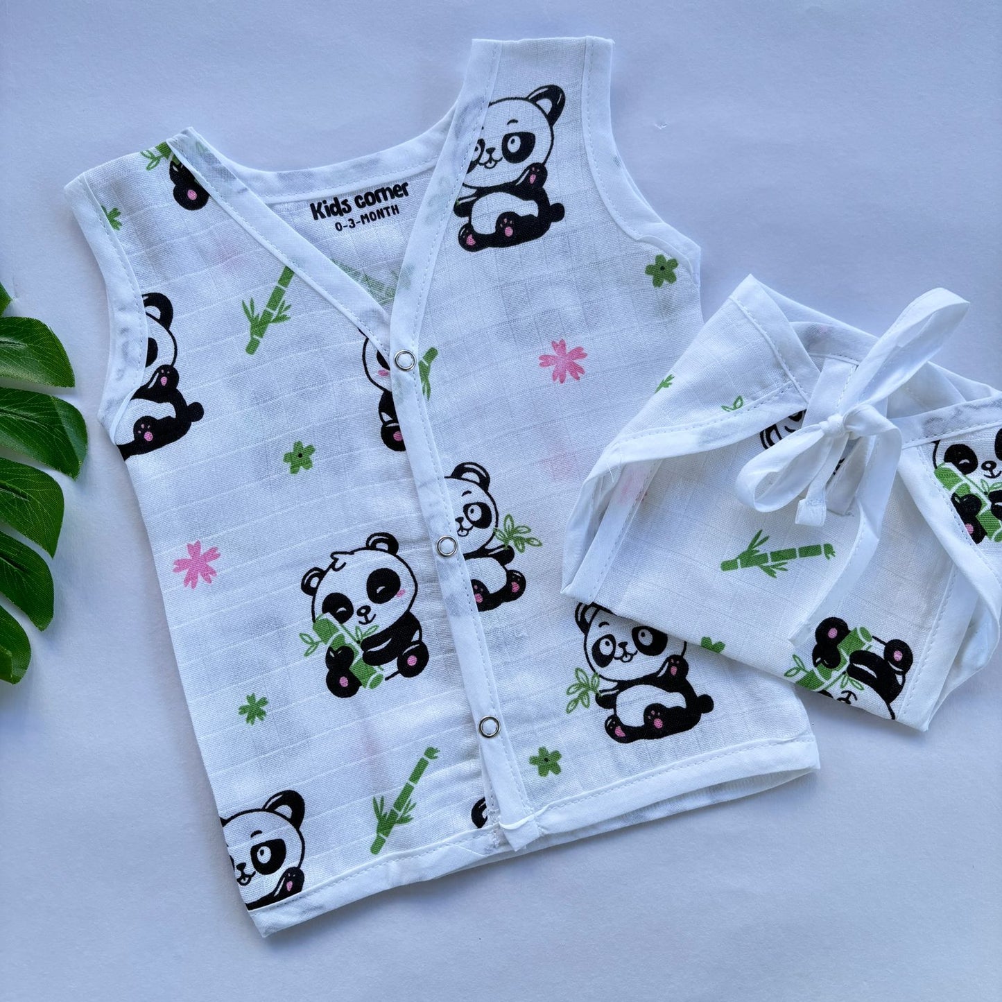 Premium Muslin Button jablas and Nappy set 5 pcs pack