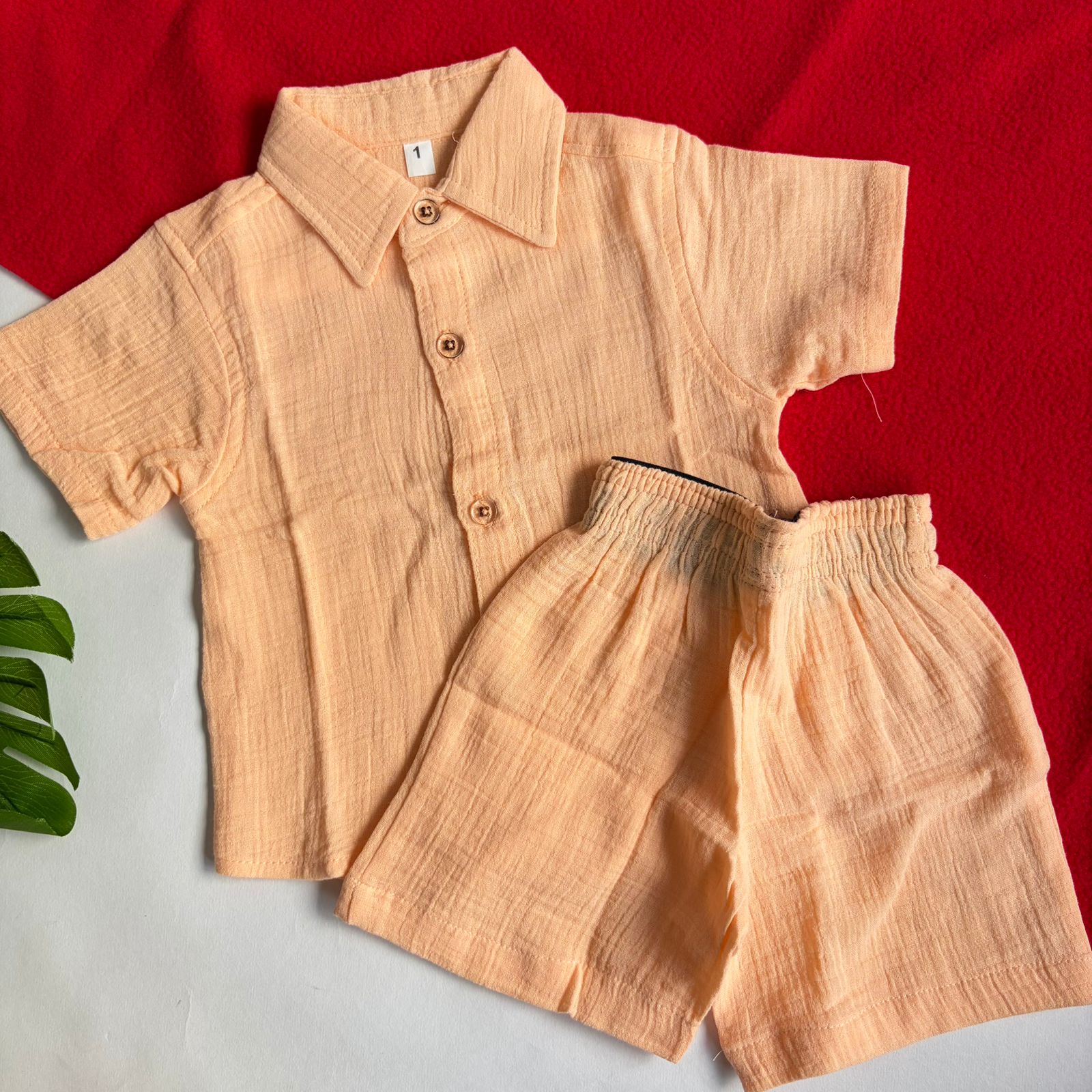 Boys Crinkled Shirt And Shorts set CS01