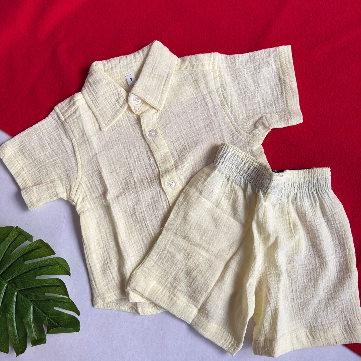 Boys Crinkled Shirt And Shorts set CS01