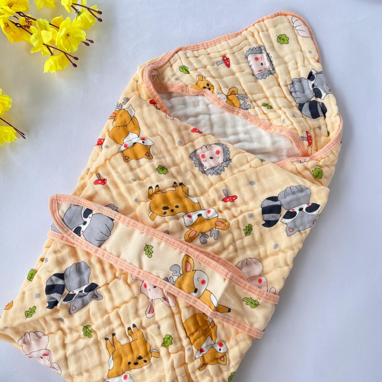 Baby Muslin Crinkled Hooded Towel MN01