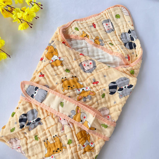 Baby Muslin Crinkled Hooded Towel MN01