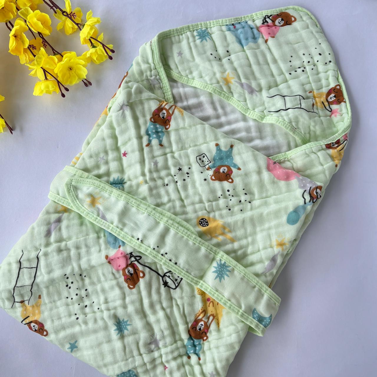 Baby Muslin Crinkled Hooded Towel MN01