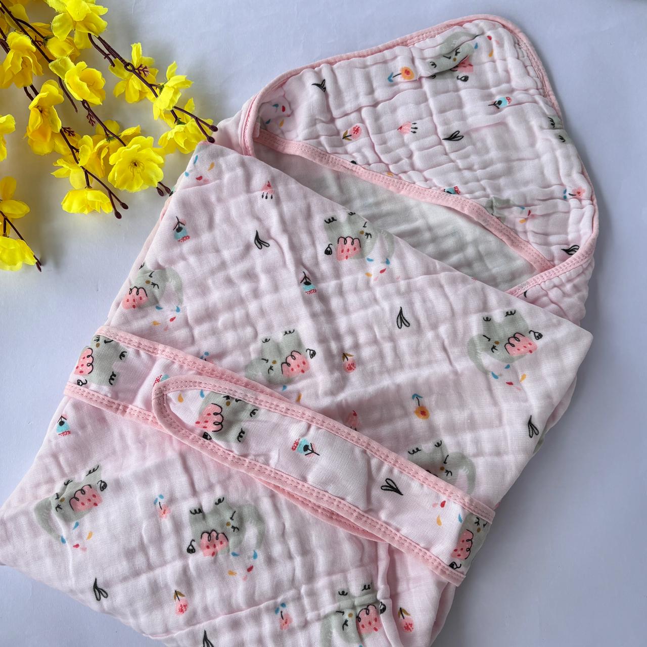 Baby Muslin Crinkled Hooded Towel MN01