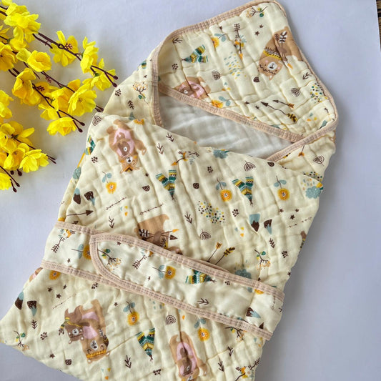 Baby Muslin Crinkled Hooded Towel MN01