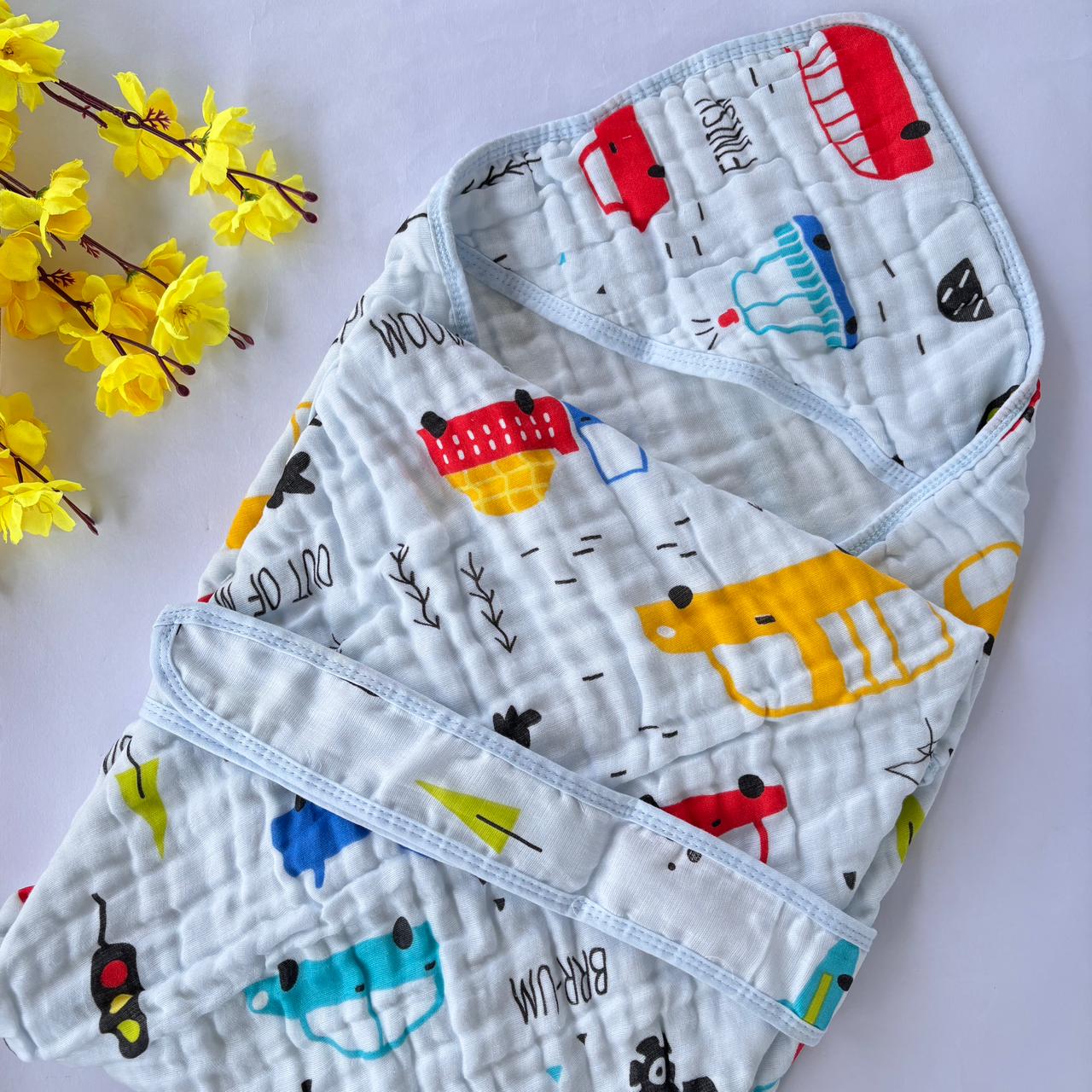 Baby Muslin Crinkled Hooded Towel MN01