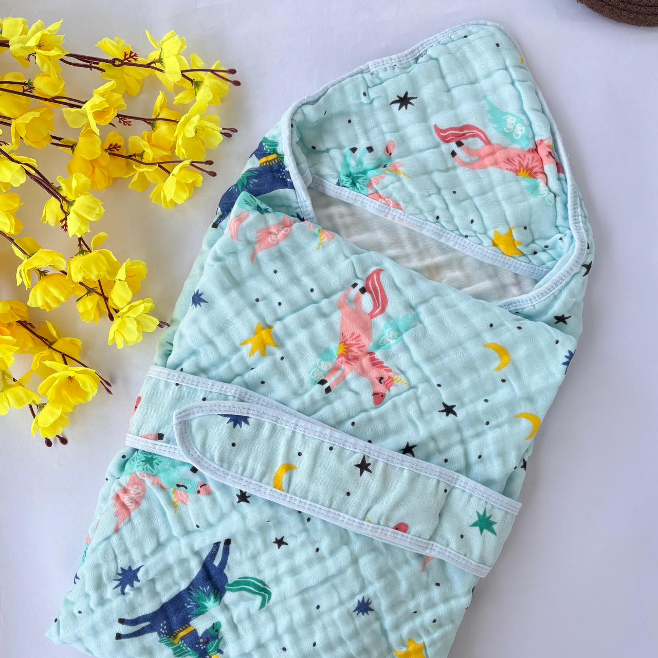 Baby Muslin Crinkled Hooded Towel MN01