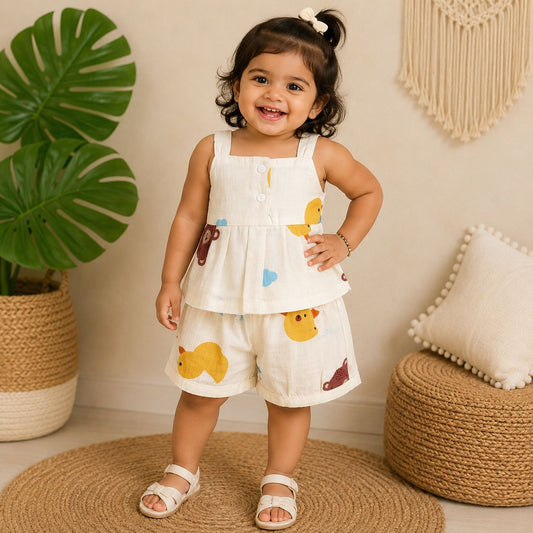 Girls Premium Muslin co-ord set DL01