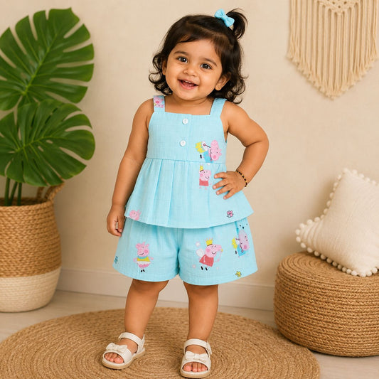 Girls Premium Muslin co-ord set DL01