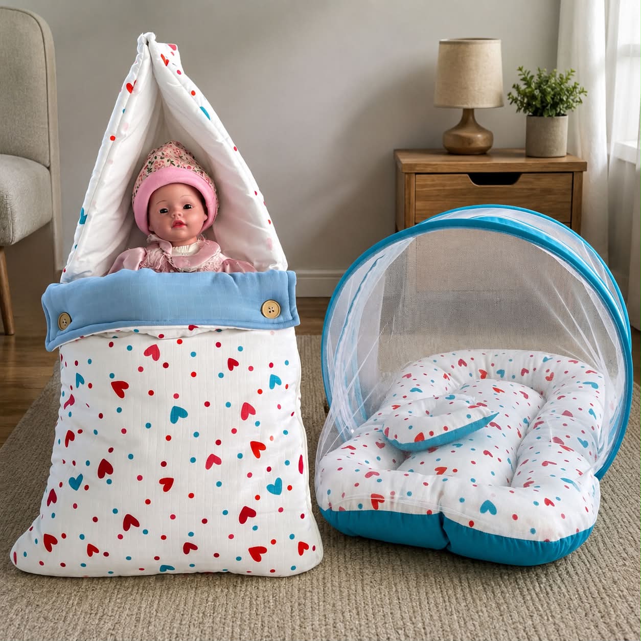 Baby Muslin Mosquito Net Bed and Carry Bed Combo MN01