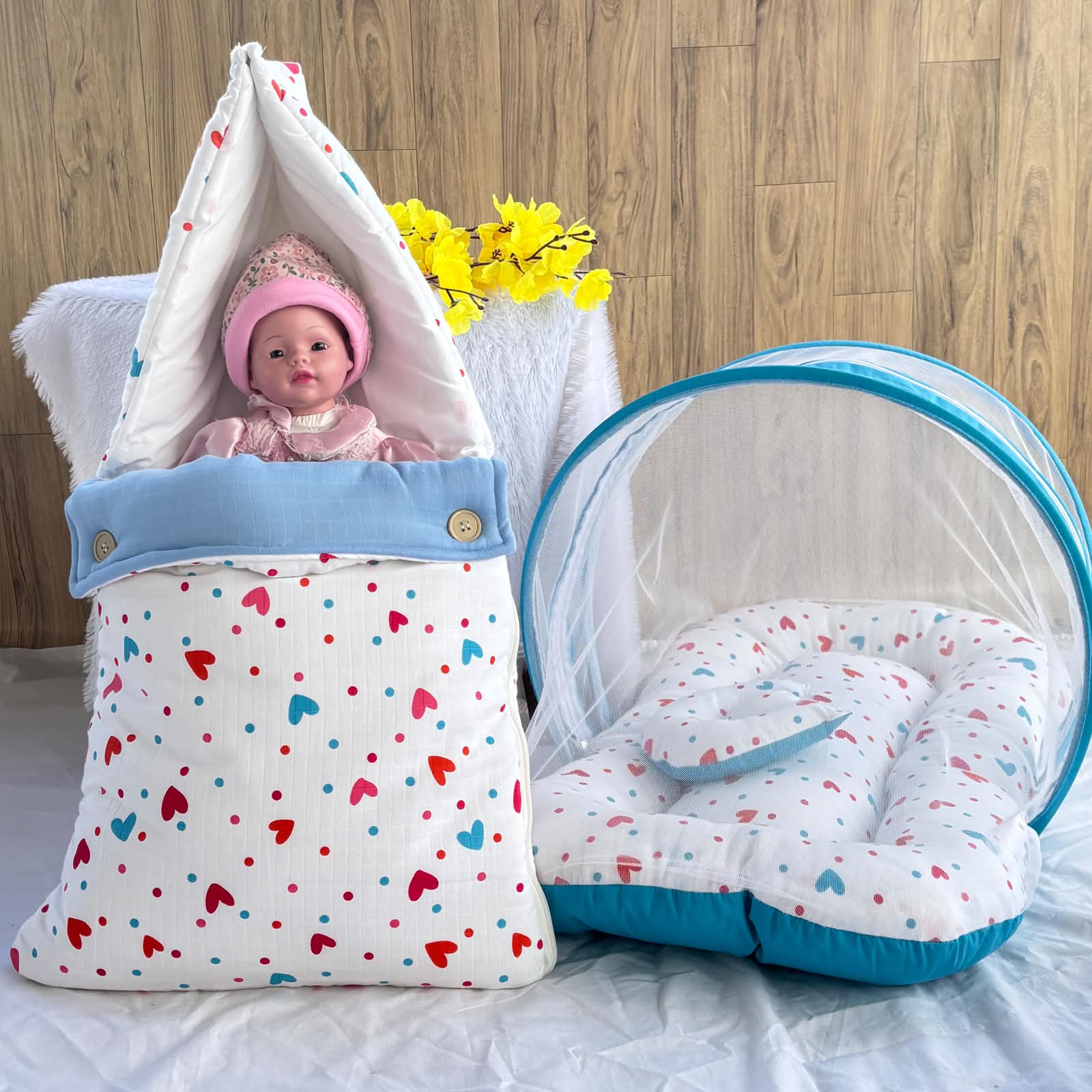 Baby Muslin Mosquito Net Bed and Carry Bed Combo MN01