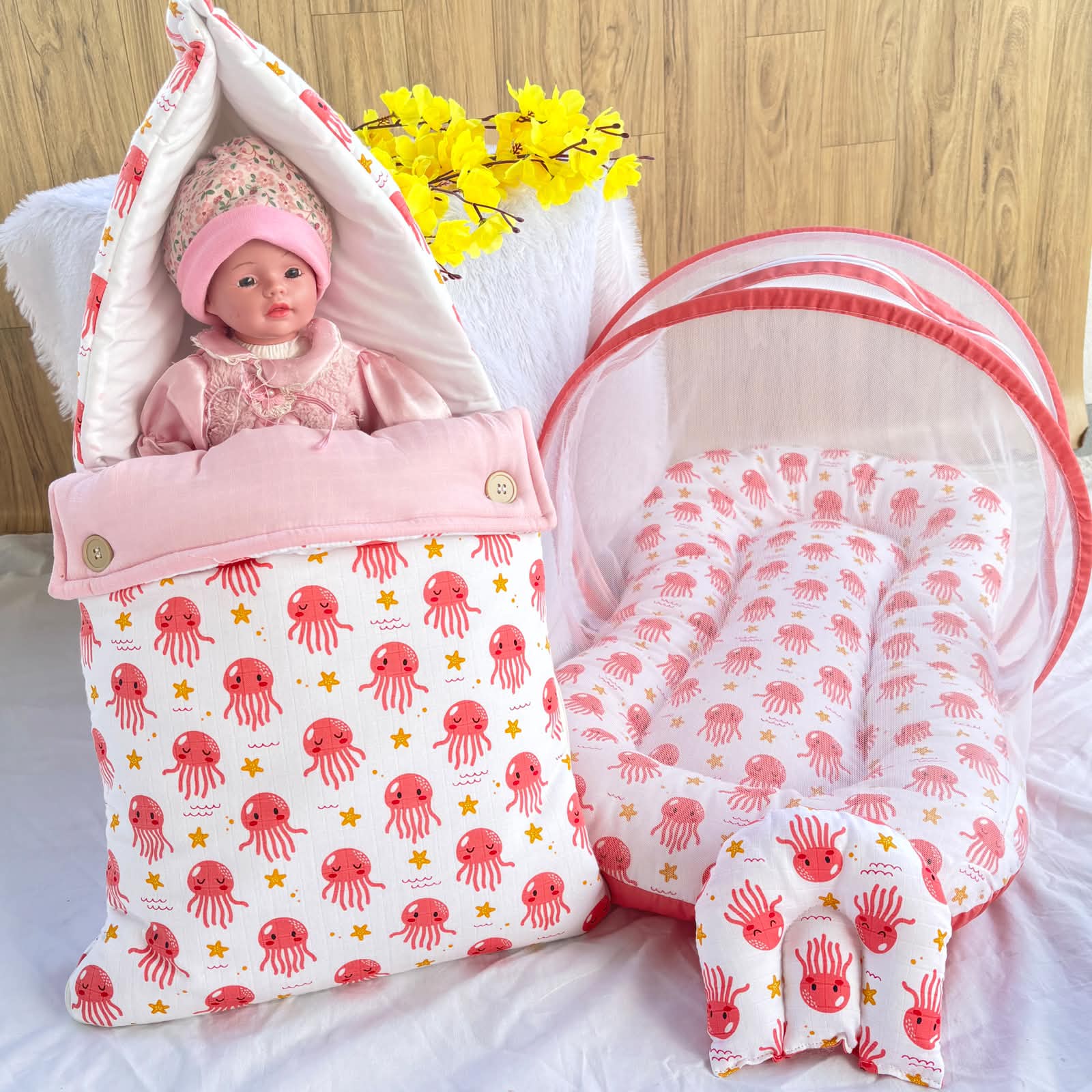 Baby Muslin Mosquito Net Bed and Carry Bed Combo MN01