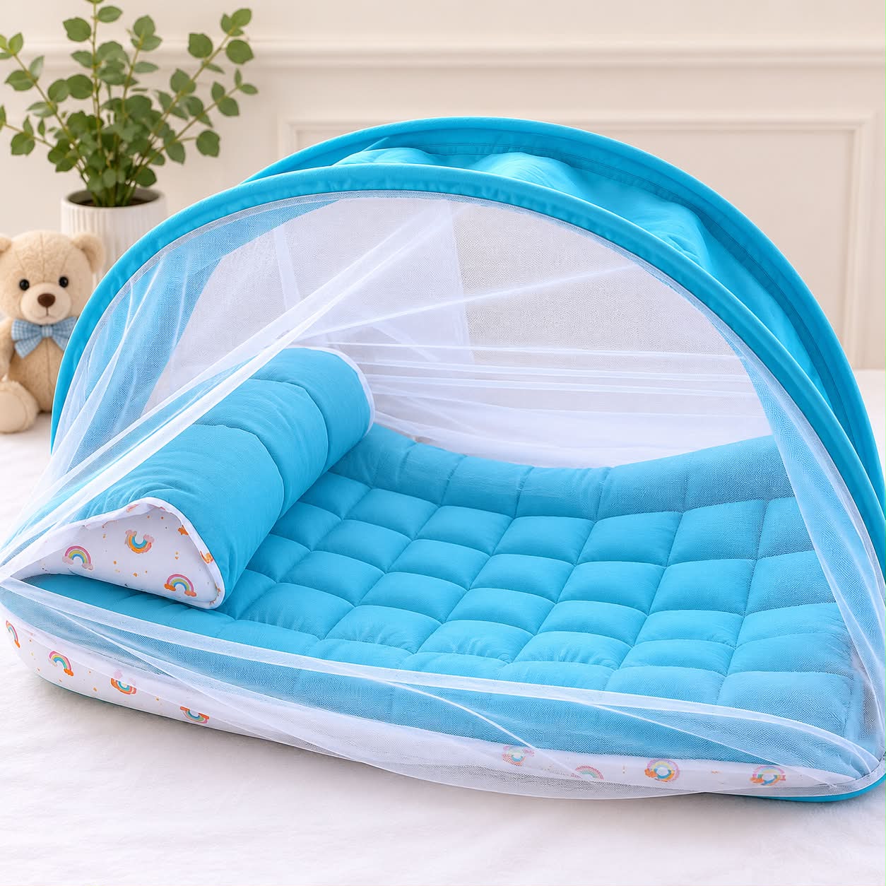 Multi Purpose Cotton Baby Bed / 100% Kapok Cotton Filling / Muslin Cover MN01