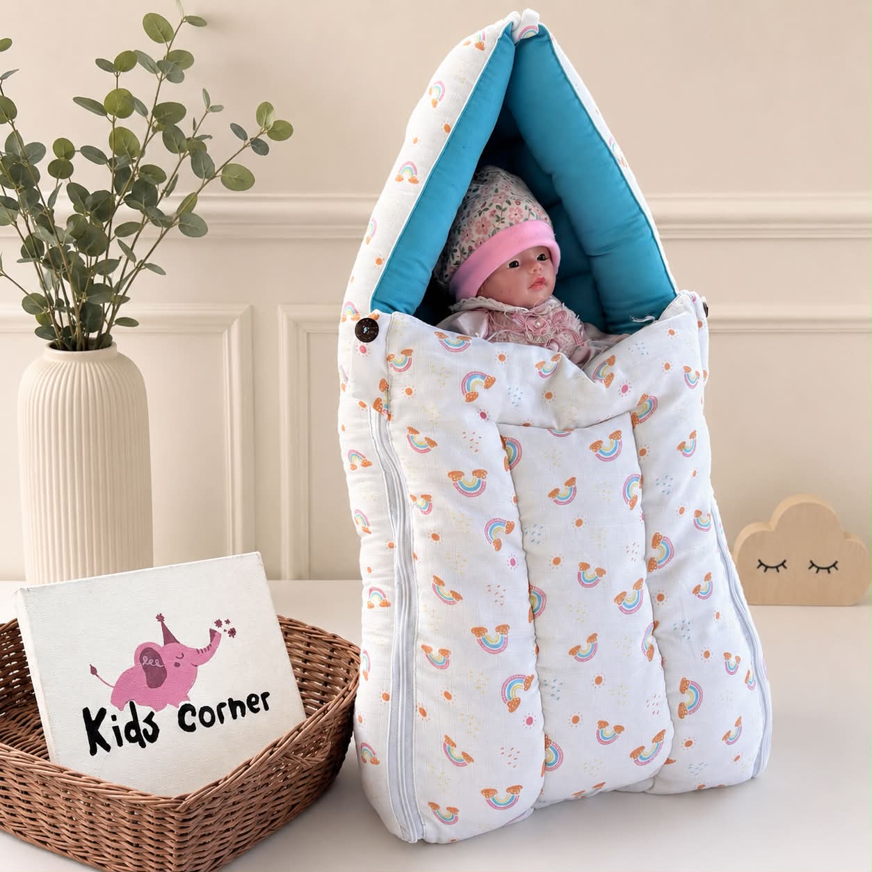 Multi Purpose Cotton Baby Bed / 100% Kapok Cotton Filling / Muslin Cover MN01