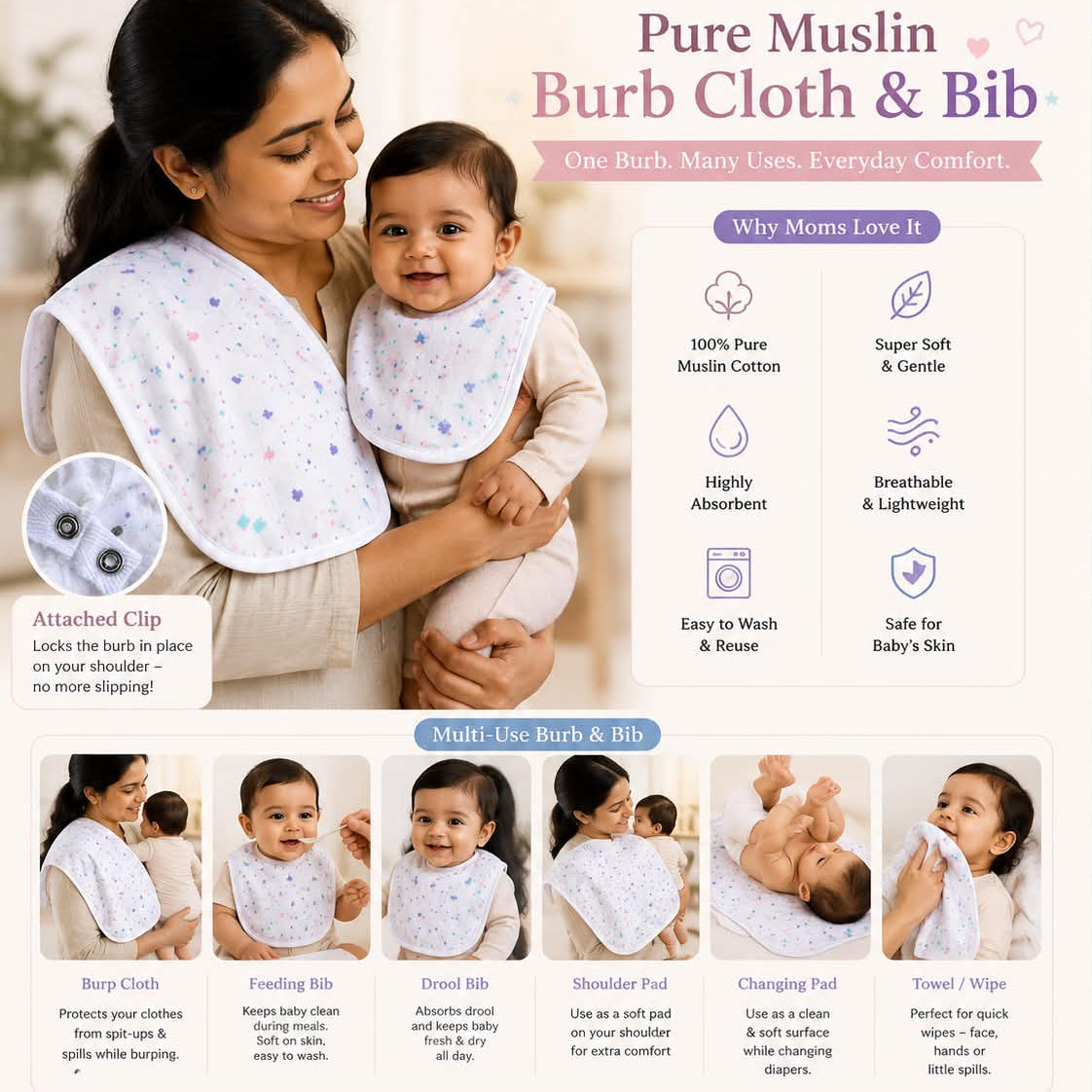 Reusable Baby Burp Cloth Online