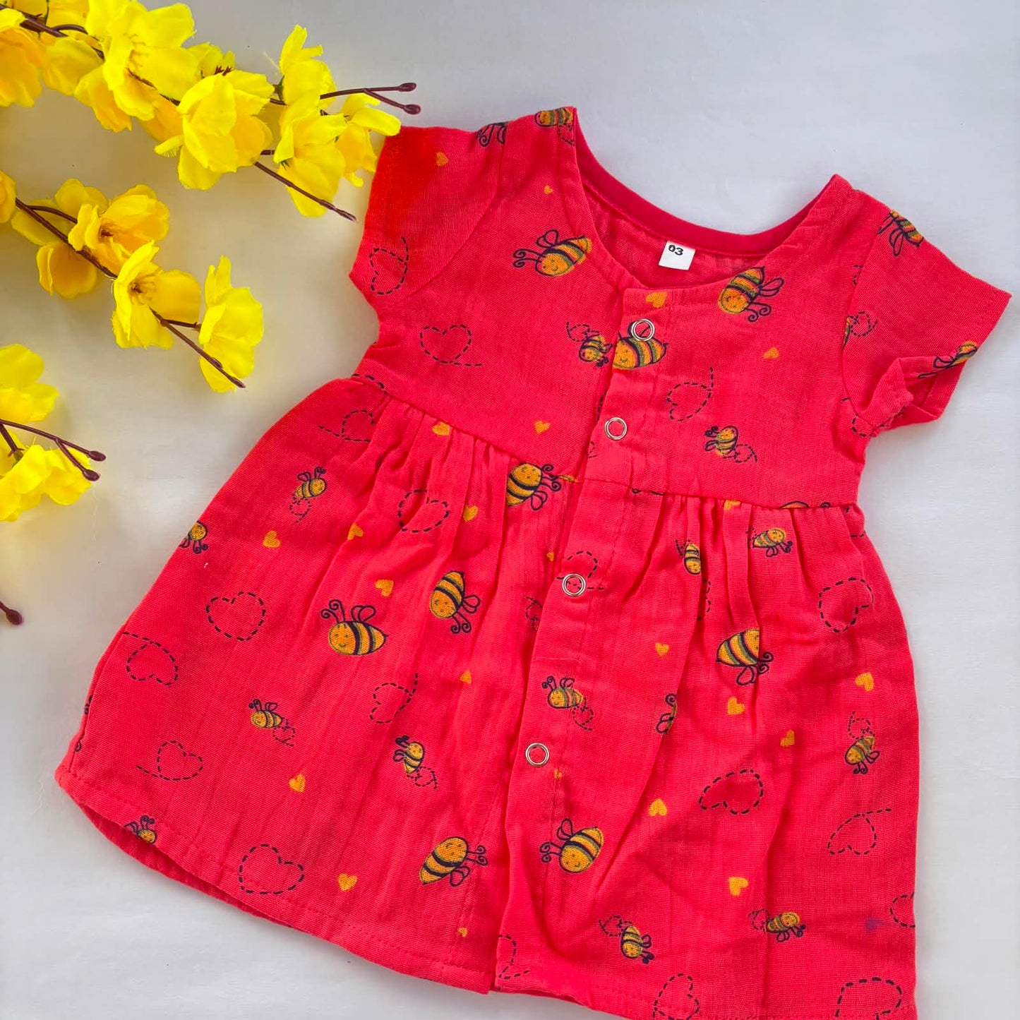 Muslin Frocks Front Open Button MN01
