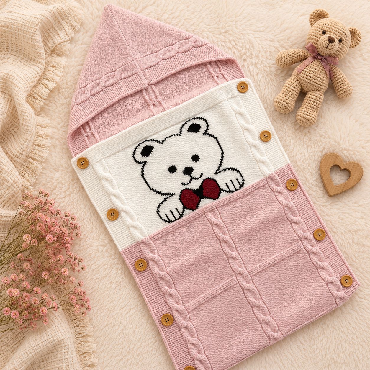 Premium Woollen Baby Sleeping Bag With Hood