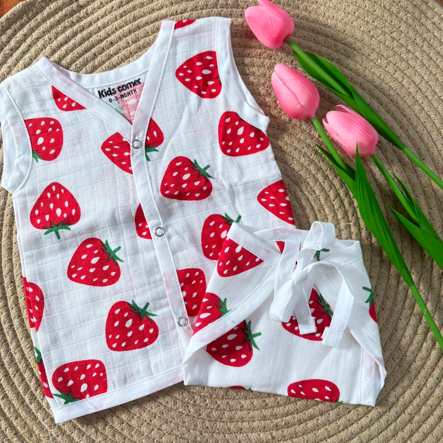 Premium Muslin Button jablas and Nappy set 5 pcs pack