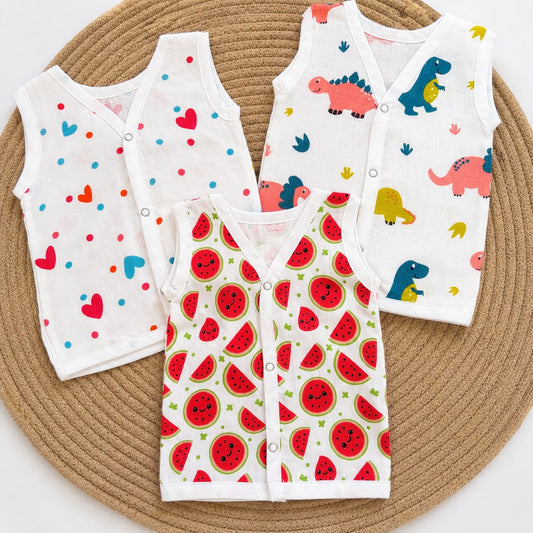 Muslin Button jablas ( Pack of 3 )MN01