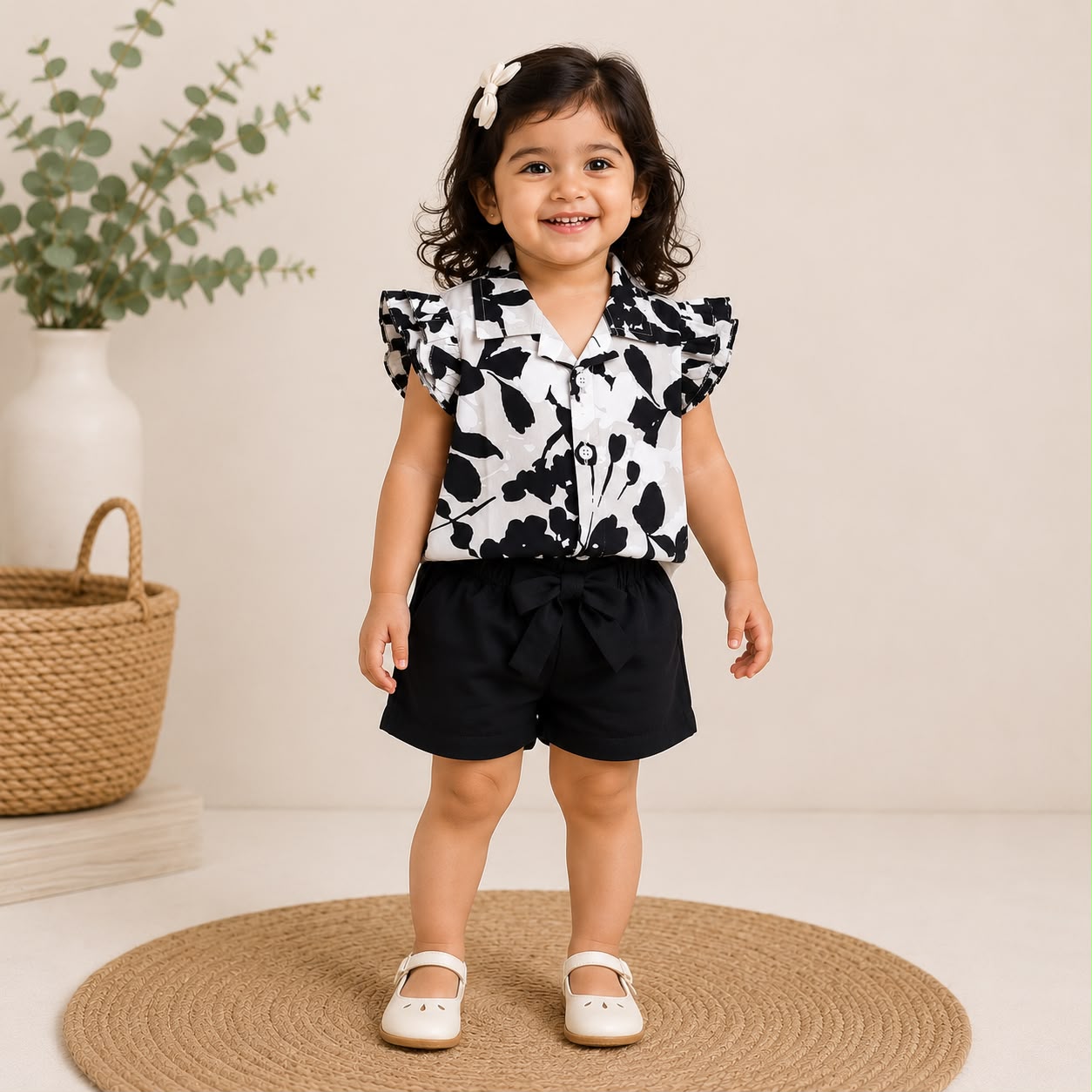 Girls Cotton Shorts Set