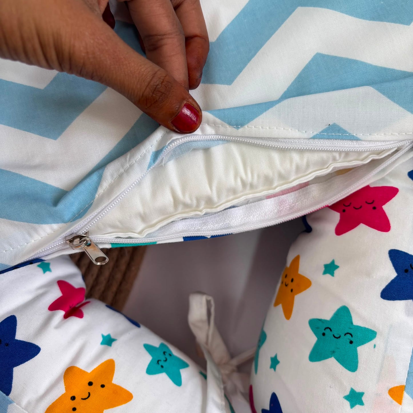 Premium Baby Nest With Removable Covers  MN01 ( Star Print )