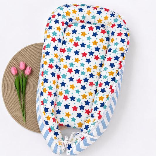 Premium Baby Nest With Removable Covers  MN01 ( Star Print )