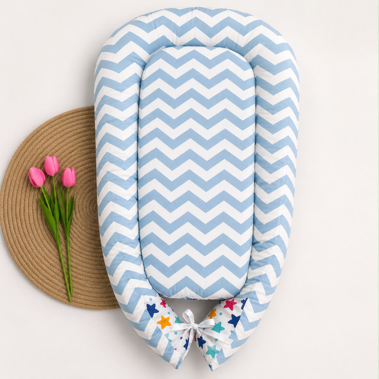 Premium Baby Nest With Removable Covers  MN01 ( Star Print )