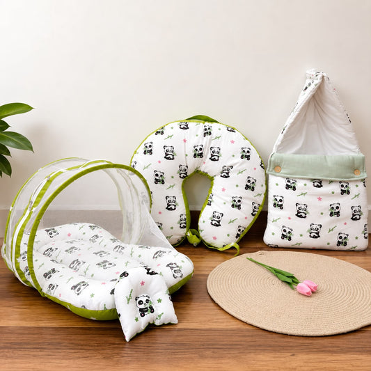 Baby Muslin Carry Bed , Mosquito Net Bed & Feeding Pillow Combo MN01