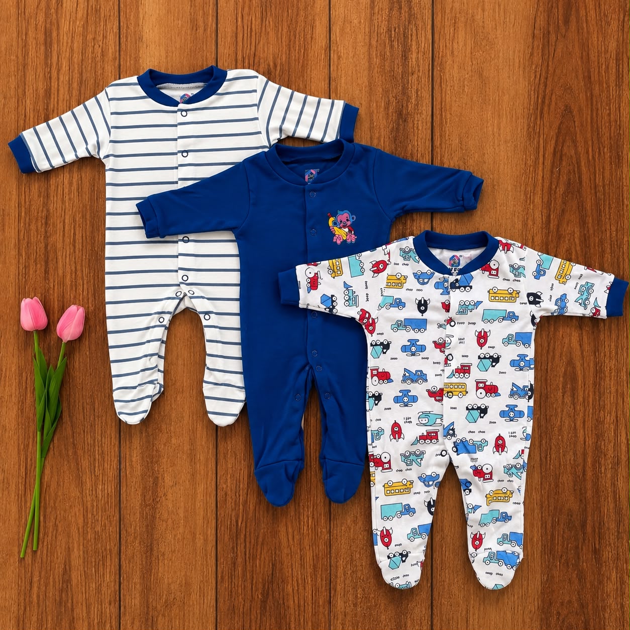 Branded baby sleepsuits Pack of 3 SL01 ( Blue  )