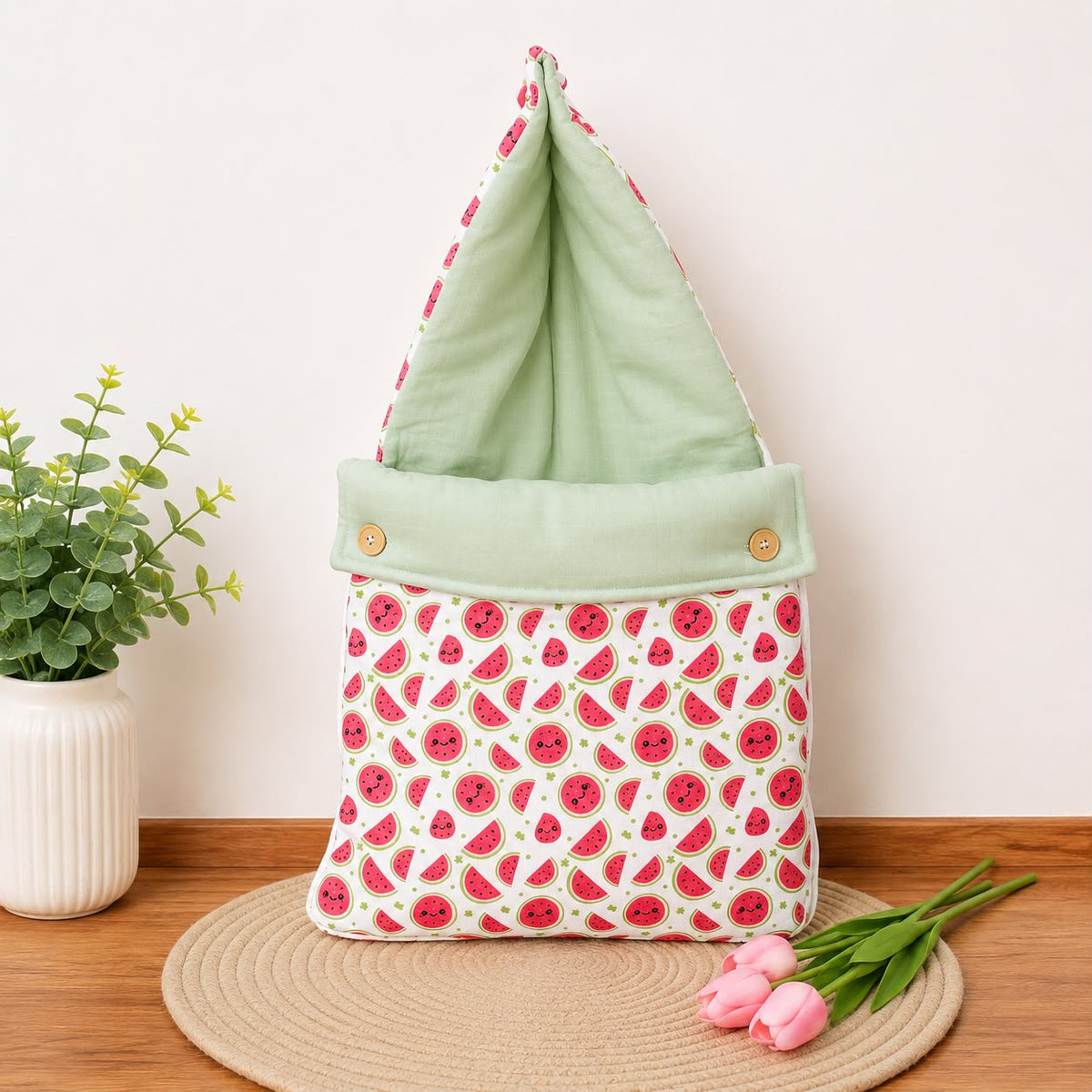 Inside & Outside Muslin Carry Bed MN01 (Watermelon)