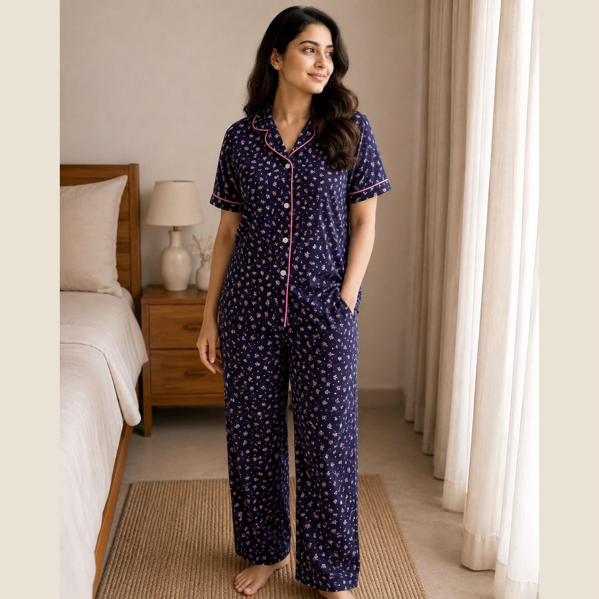 Women's Collar Night Suit  JP01