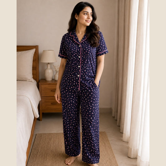 Women's Collar Night Suit  JP01
