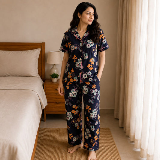Women's Collar Night Suit  JP01
