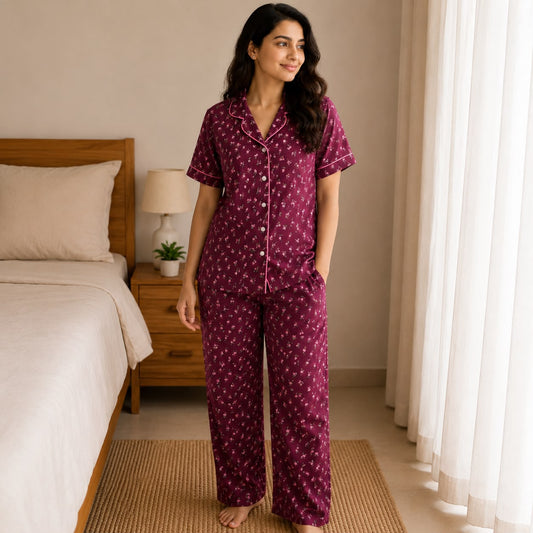 Women's Collar Night Suit  JP01