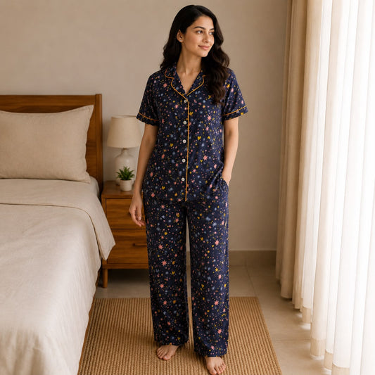 Women's Collar Night Suit  JP01