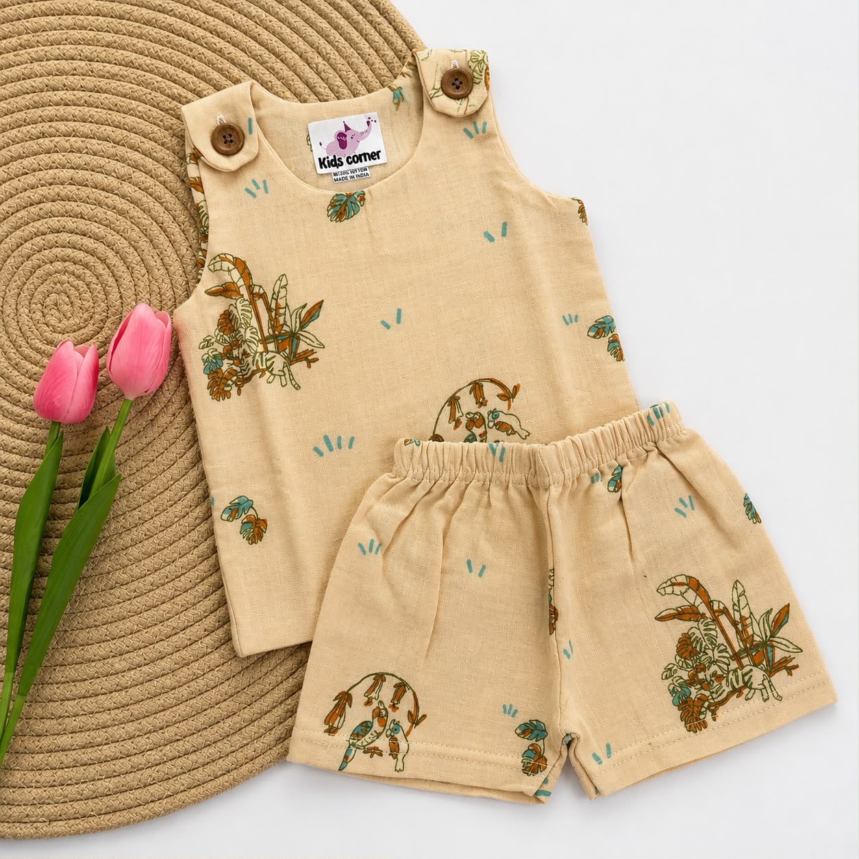 Muslin Vest and Shorts Set Double Layer DL01