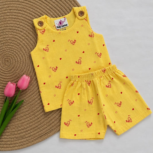 Muslin Vest and Shorts Set Double Layer DL01
