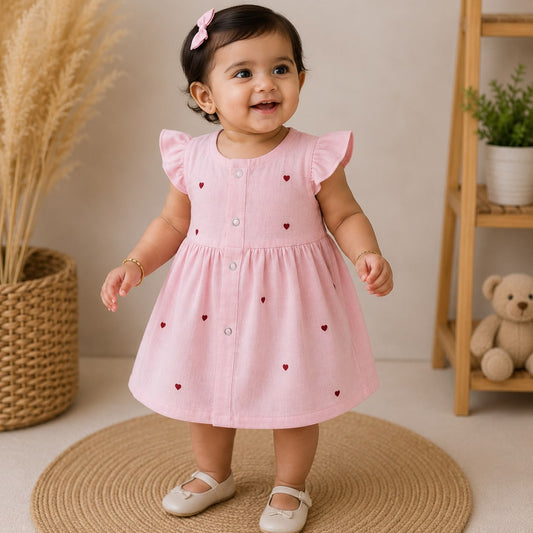 Muslin Frocks Front Open Button MN01