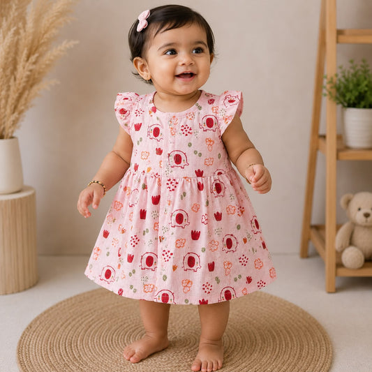 Muslin Frocks Front Open Button MN01