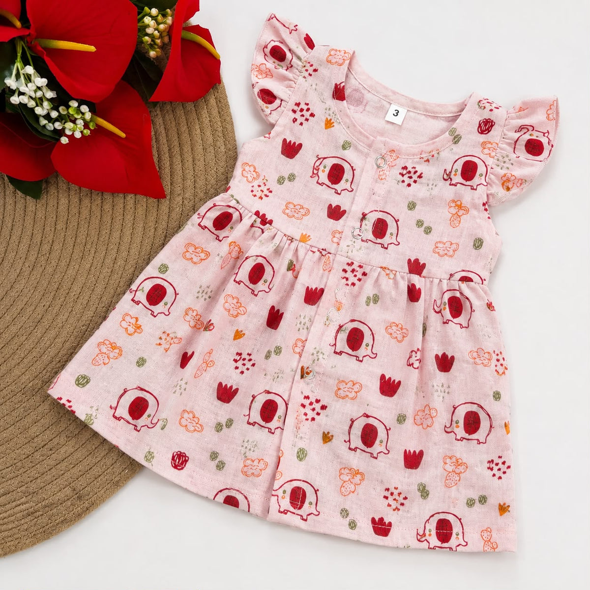 Muslin Frocks Front Open Button MN01