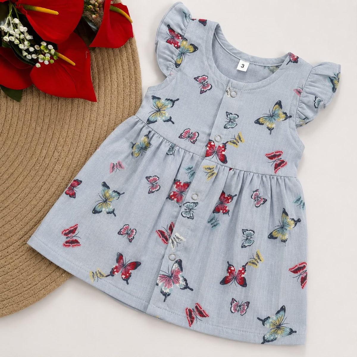 Muslin Frocks Front Open Button MN01