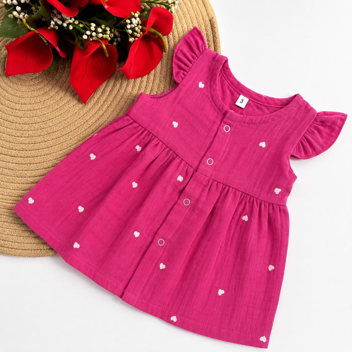 Muslin Frocks Front Open Button MN01