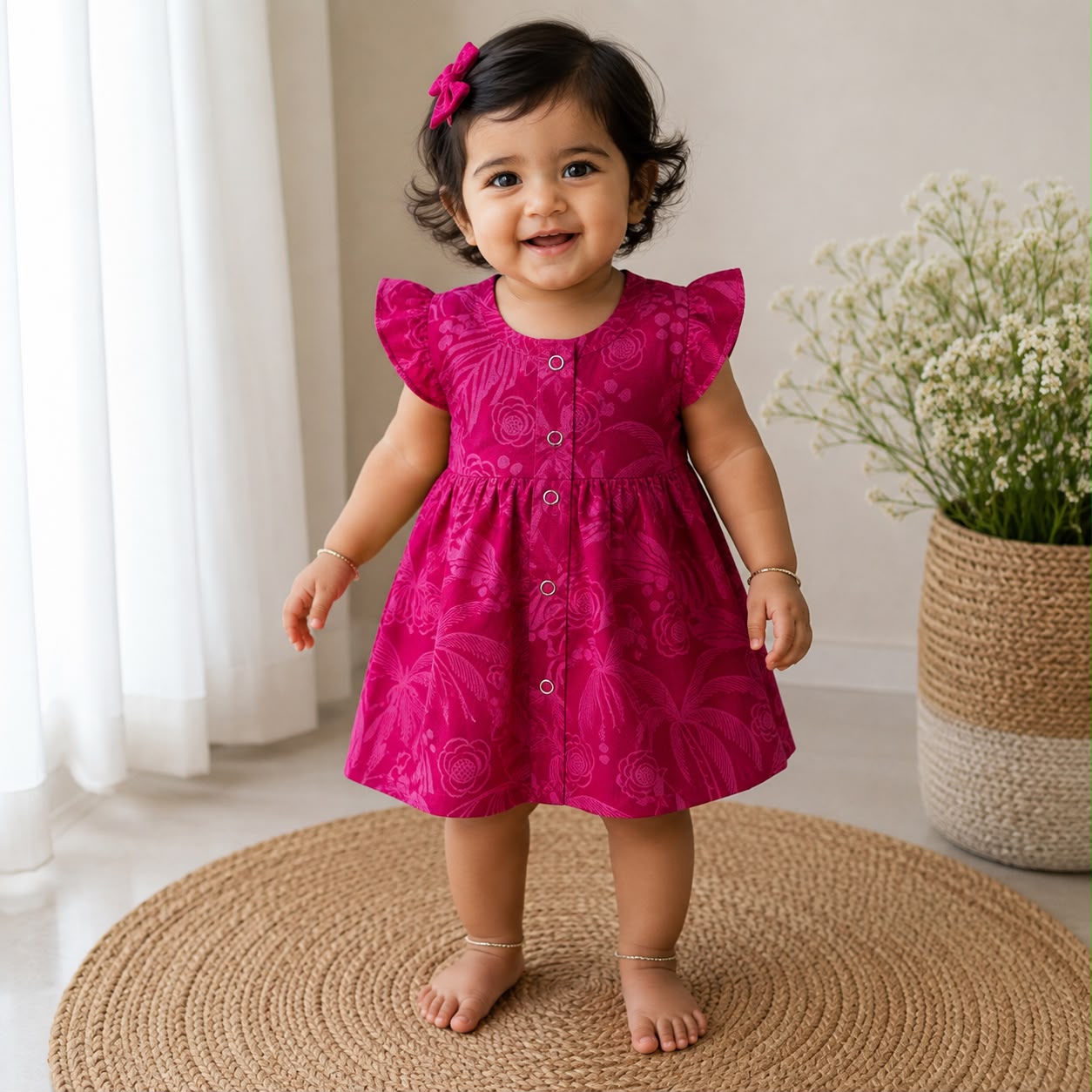Muslin Frocks Front Open Button MN01