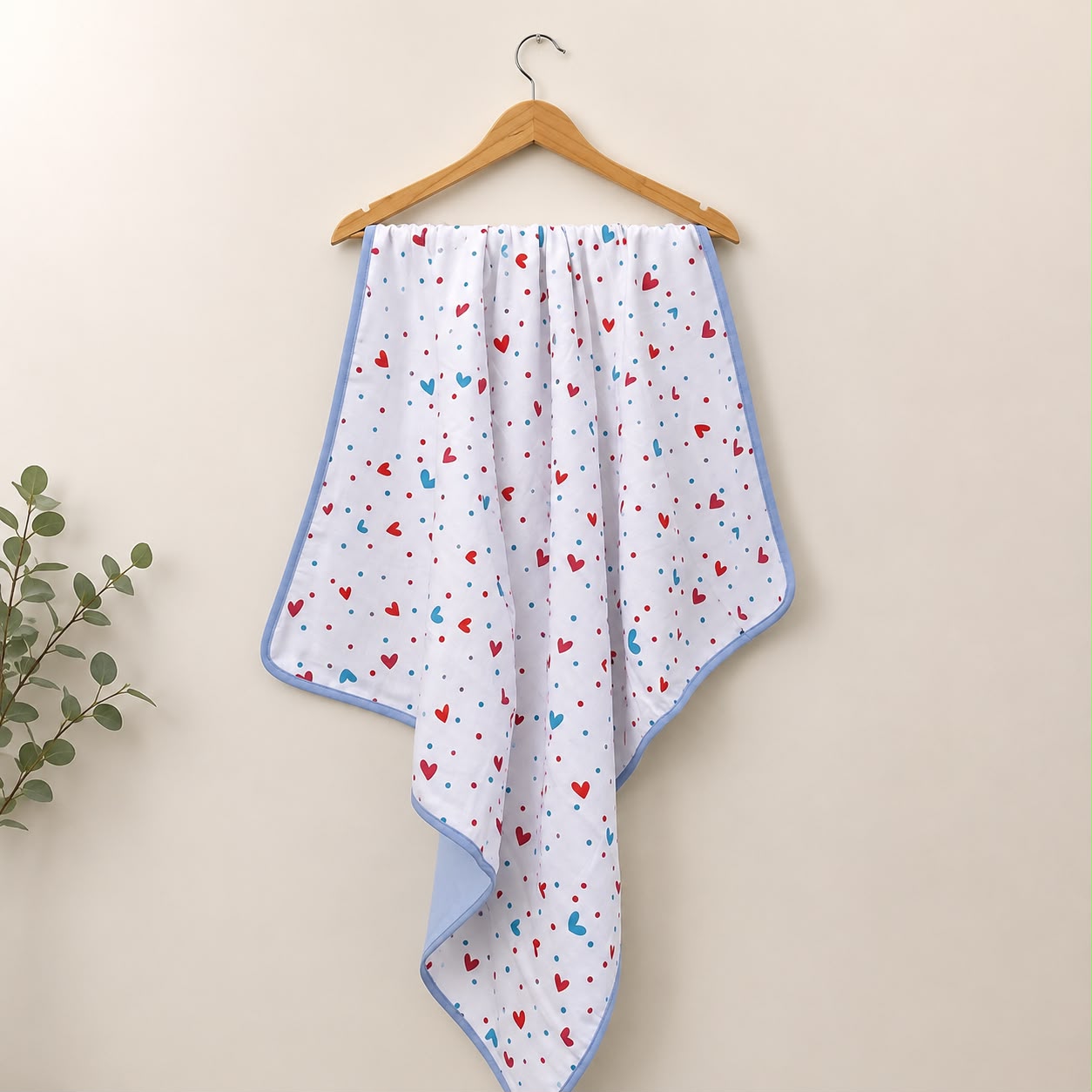 Muslin 6 layer Reversible Blanket MN01 ( Heart )