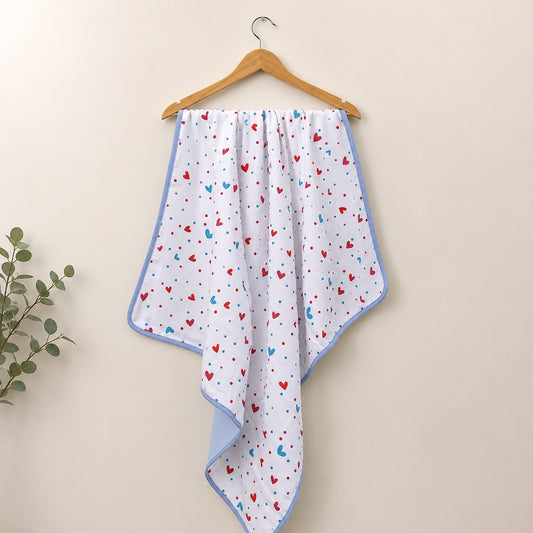 Muslin 6 layer Reversible Blanket MN01 ( Heart )