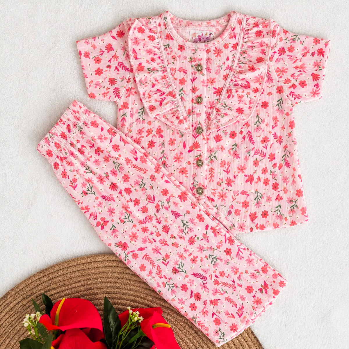 Girls Waffle knit Co-Ord Set FC01