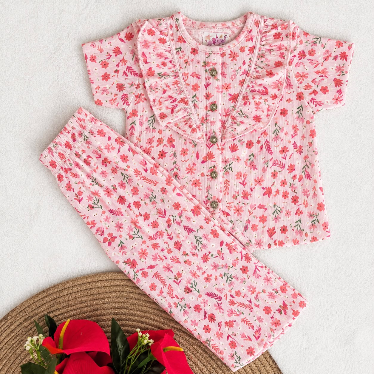 Girls Waffle knit Co-Ord Set FC01