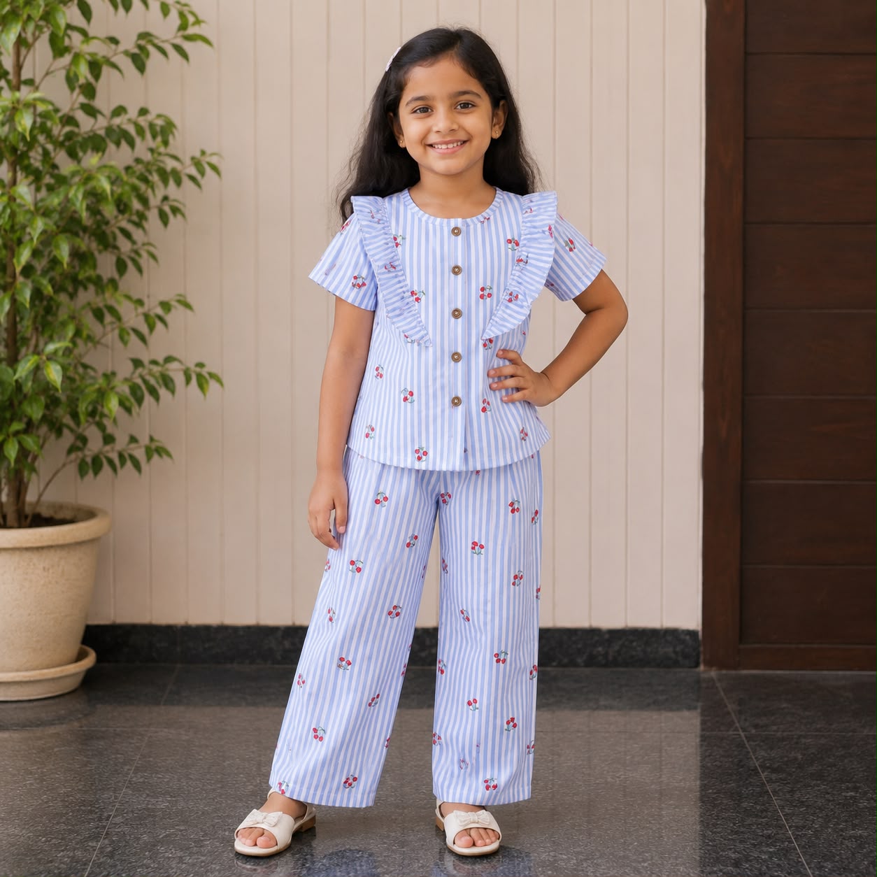 Girls Waffle knit Co-Ord Set FC01