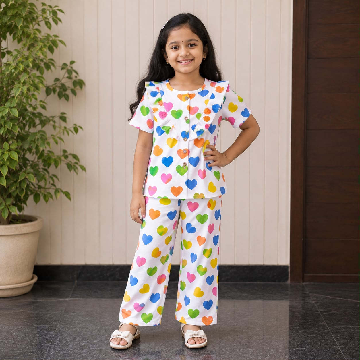 Girls Waffle knit Co-Ord Set FC01