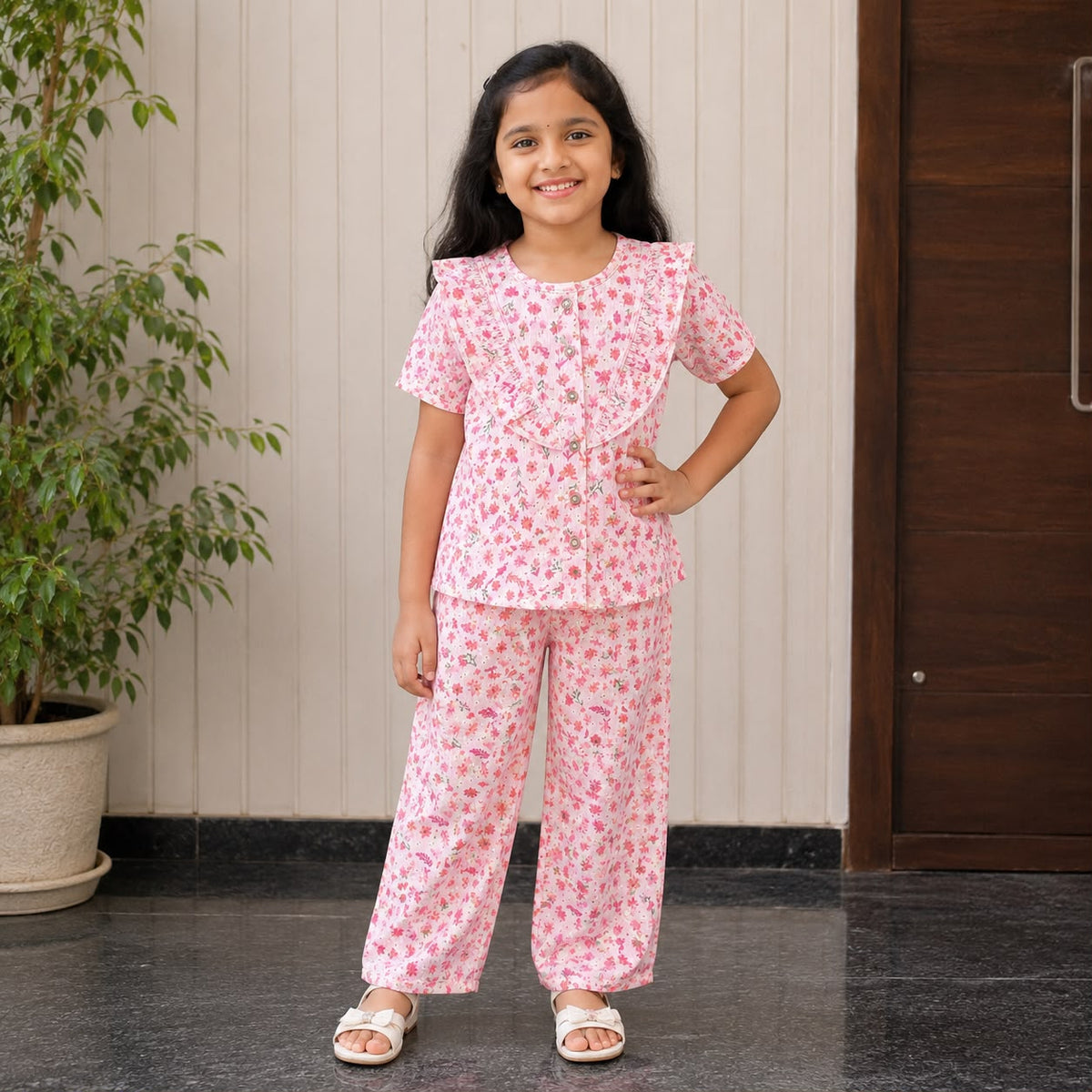Girls Waffle knit Co-Ord Set FC01